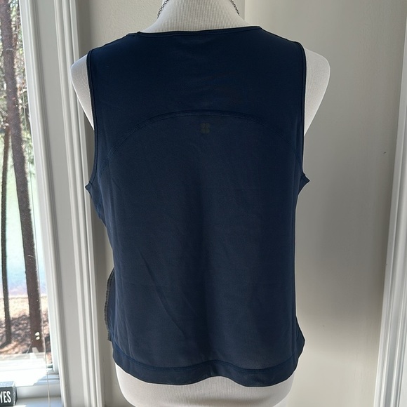 Super Cute Navy Sweaty Betty Cropped Mesh Tank, UK14, US 8-10, NWOT - Picture 5 of 7
